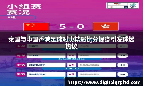泰国与中国香港足球对决精彩比分揭晓引发球迷热议